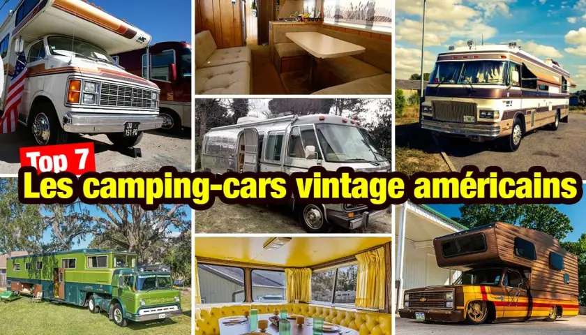 Collection de camping-cars américains vintage, des modèles iconiques aux intérieurs cosy, parfaits pour l'aventure sur la route.